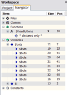 Perl Editor: Navigator